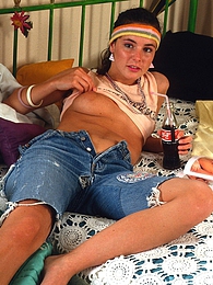 Find-Best-Teens.com presents: Pretty teenager on the phone rubbing herself in her bed