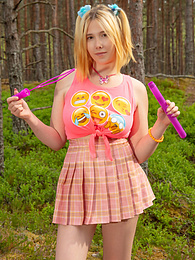 Find-Best-Teens.com presents: Naughty teen girl strips down outdoors exposing her juicy naked body, big tits and hot pussy