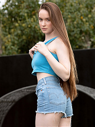 Find-Best-Teens.com presents: Beautiful Brunette Teen Hazel Shows Off Her Hairy Pussy and Masturbates Outdoors.